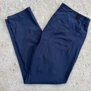 Vuori Meta Pants Navy Blue Athletic Slim Stretch 5 Pocket 4 Way Stretch 36x31